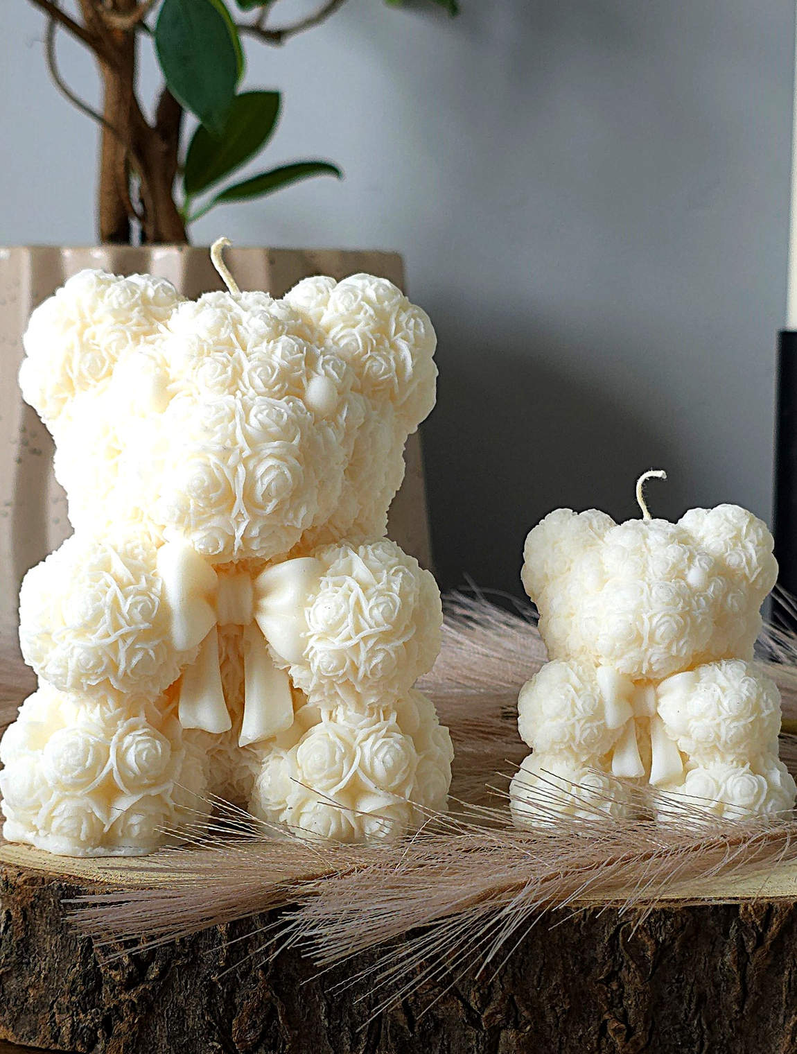 Rose Bear Candle