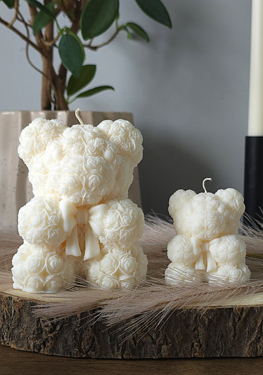 Rose Bear Candle